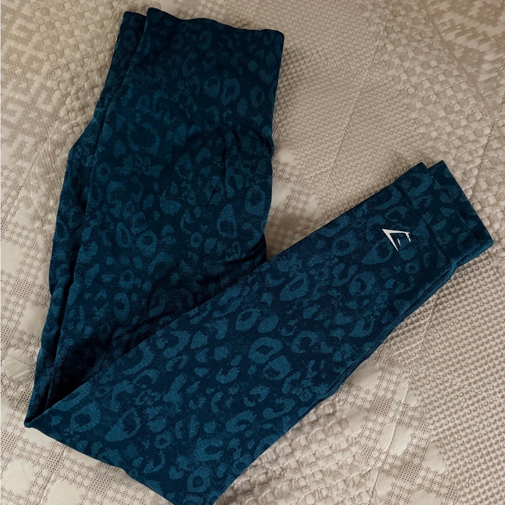 Gymshark Adapt Teal Leopard Print Leggings